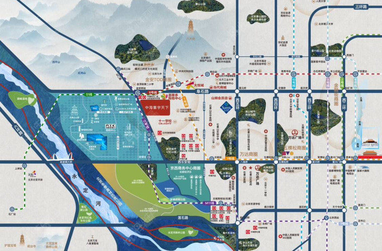 中海寰宇天下天镜区位图 